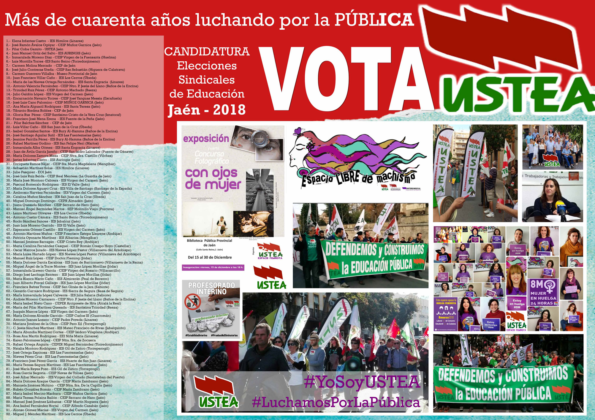 Elecciones sindicales2018 a quién votar Ustea jaén