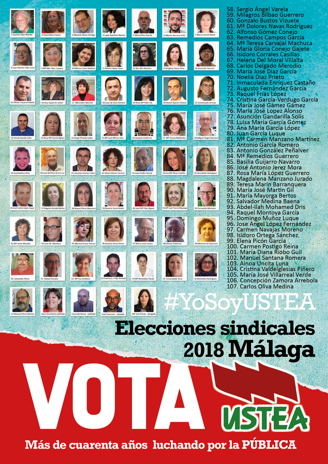 Elecciones sindicales2018 a quién votar Ustea Málaga
